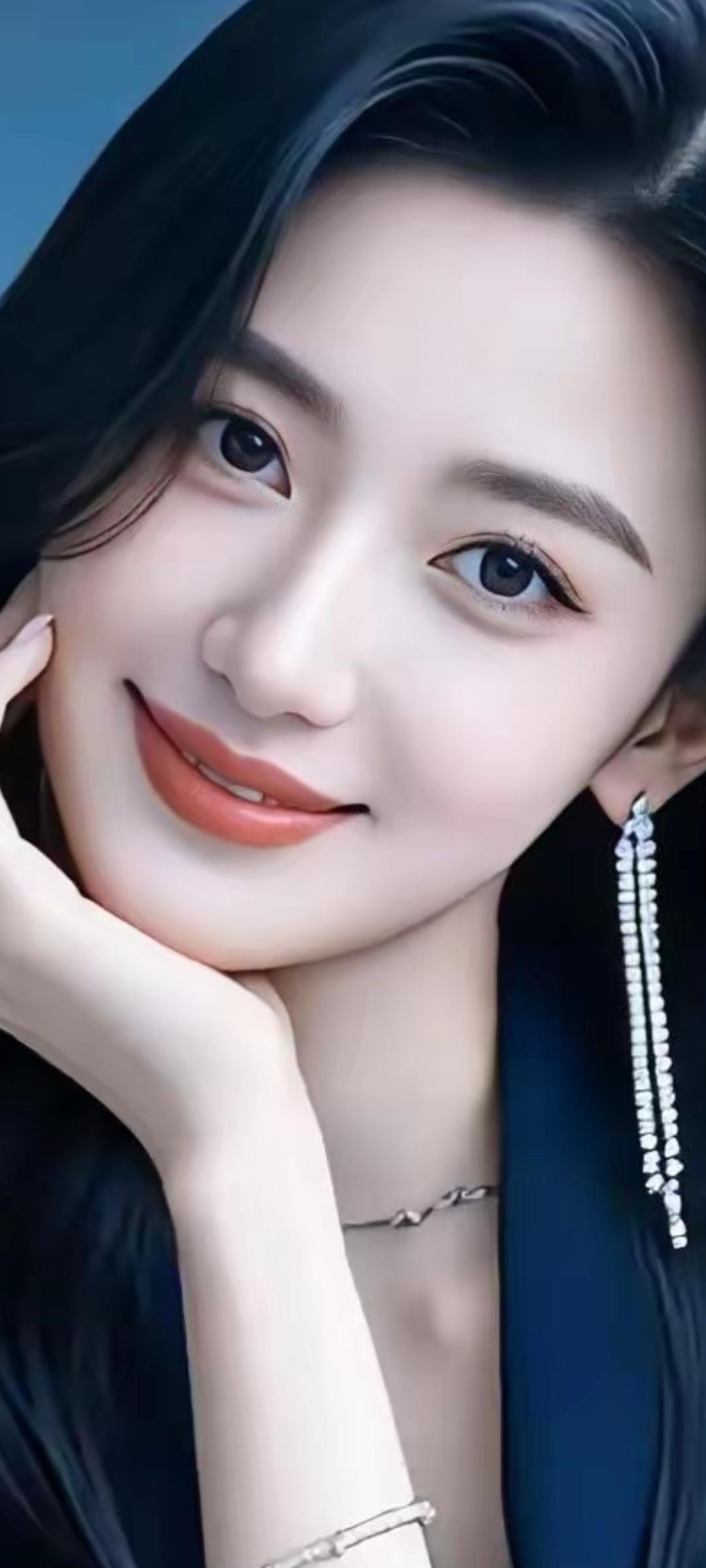 优雅气质，微笑动人，珍珠耳环闪耀，完美妆容，魅力无限！💄✨👗💎