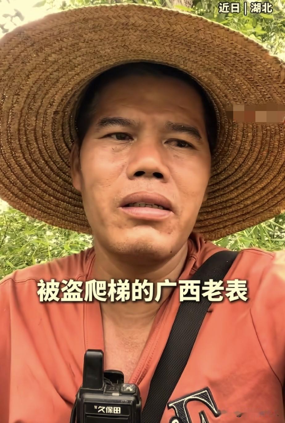 广西老表，3000元爬梯在湖北天门被偷，央视已经发布了通报，事情已经解决。