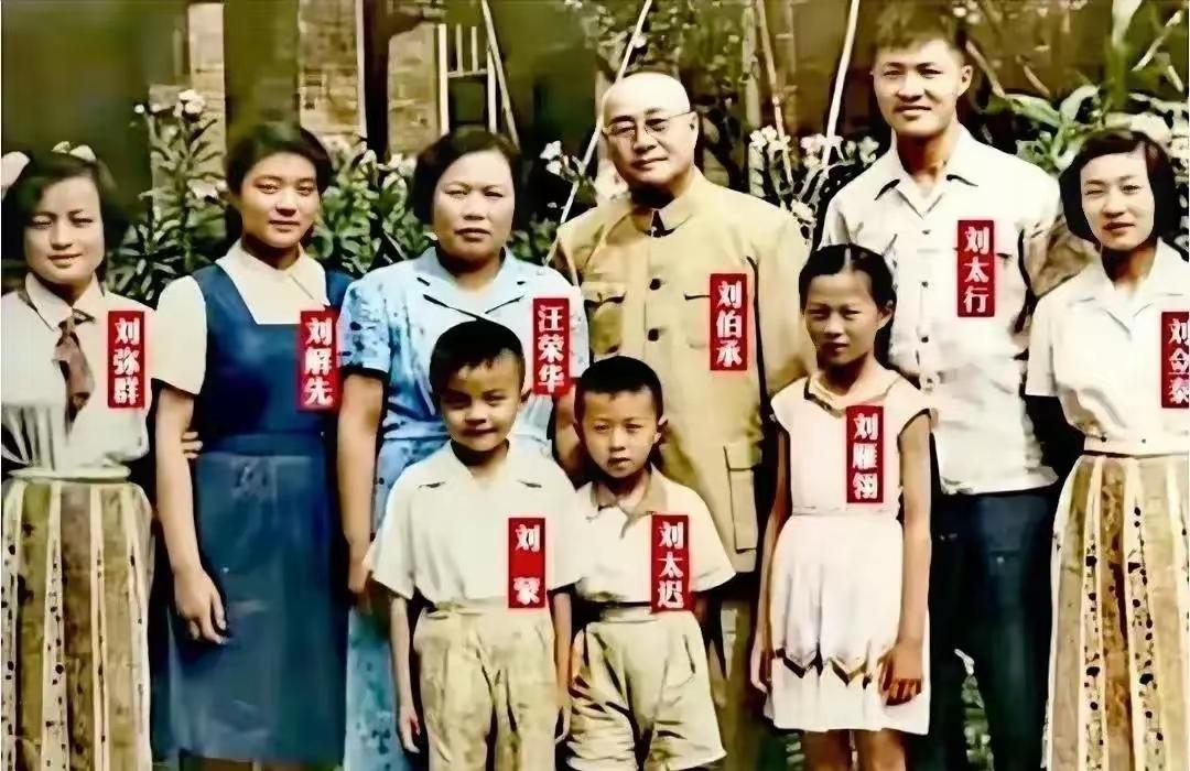 这张珍贵的老照片拍摄于1959年，67岁刘伯承元帅的全家福。极为罕见的照片，刘伯