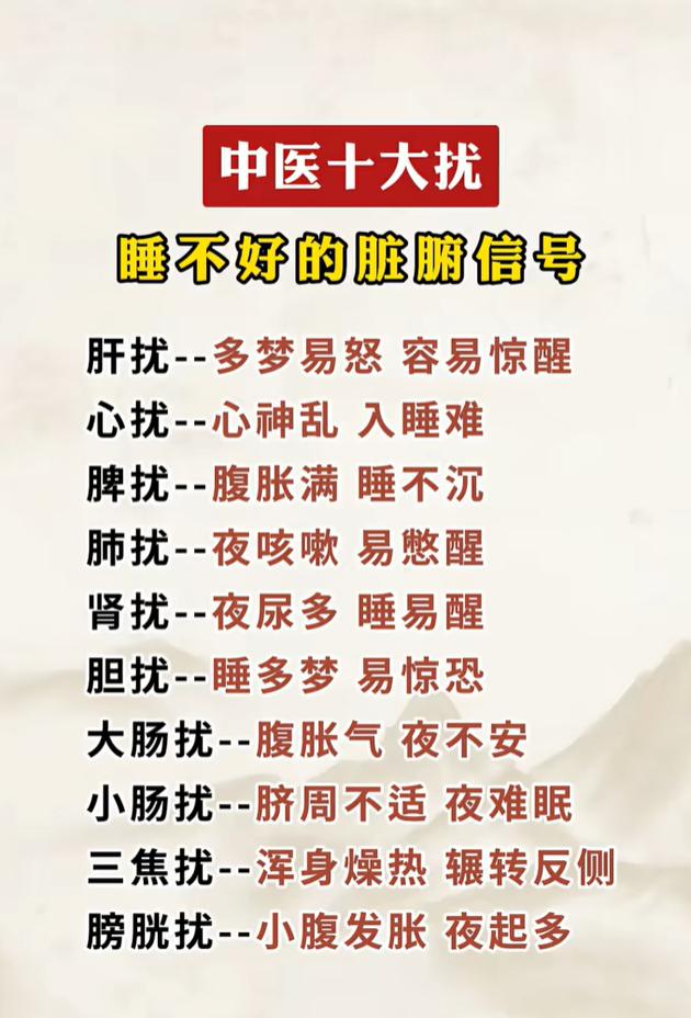 睡不好，对应不同脏腑问题，中医解读十种失眠信号