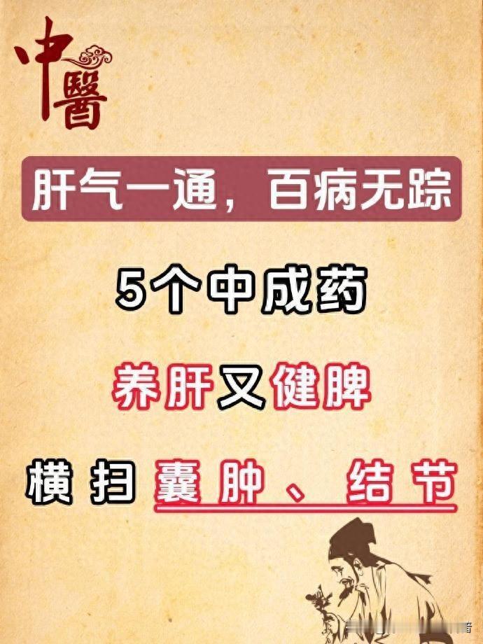 肝气顺畅的秘诀：5大中成药养肝健脾全攻