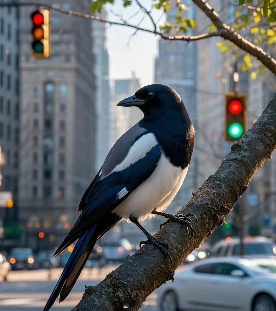 点赞这只喜鹊，月底你会有好运！