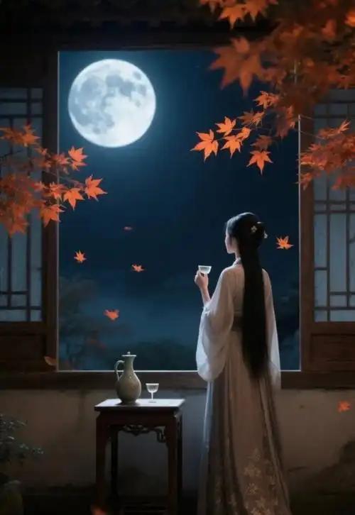 上联：浊酒凭窗寻月影，下联：素琴横案等佳人，下联：清风绕户醉花香。