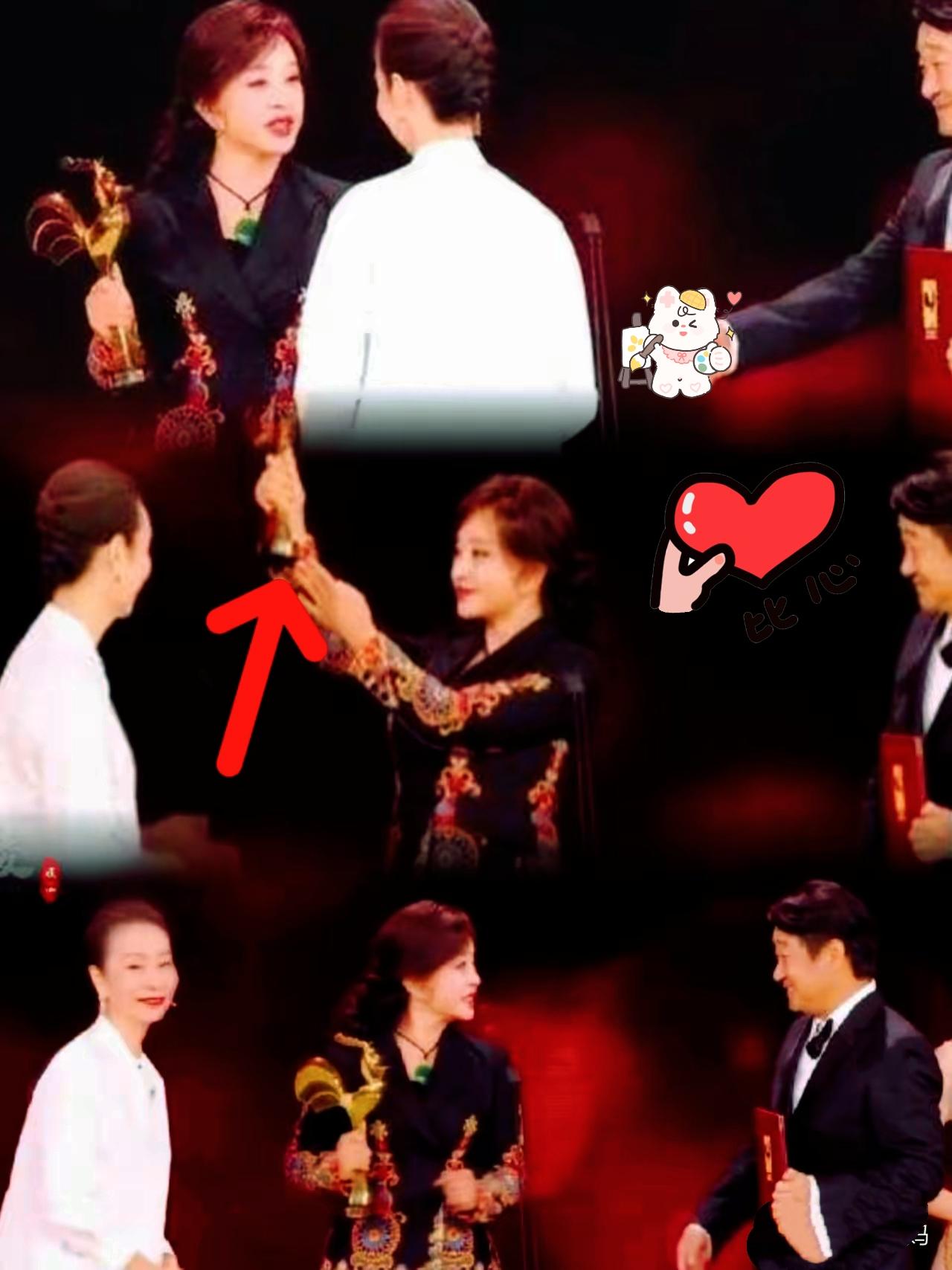 刘晓庆当年金鸡奖颁奖名场面，现在看才懂啥叫“圈内人敢说”！给奚美娟颁奖时，