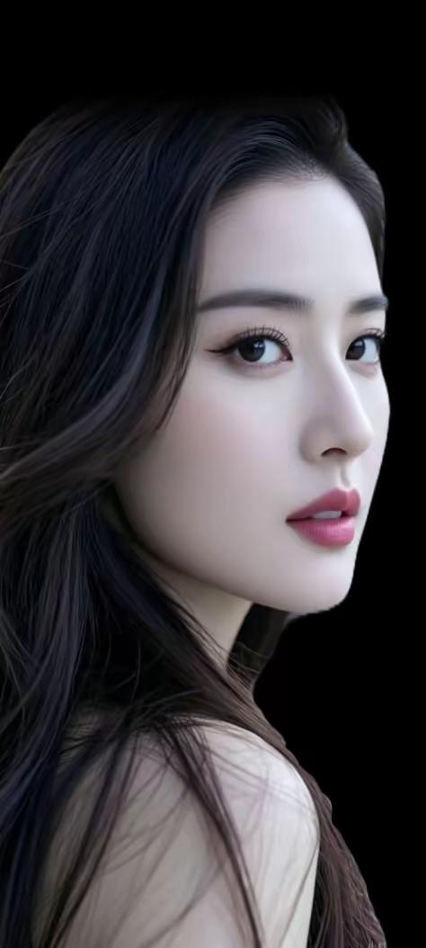 温柔甜美的侧颜，黑发红唇，气质出众！💄✨🌴