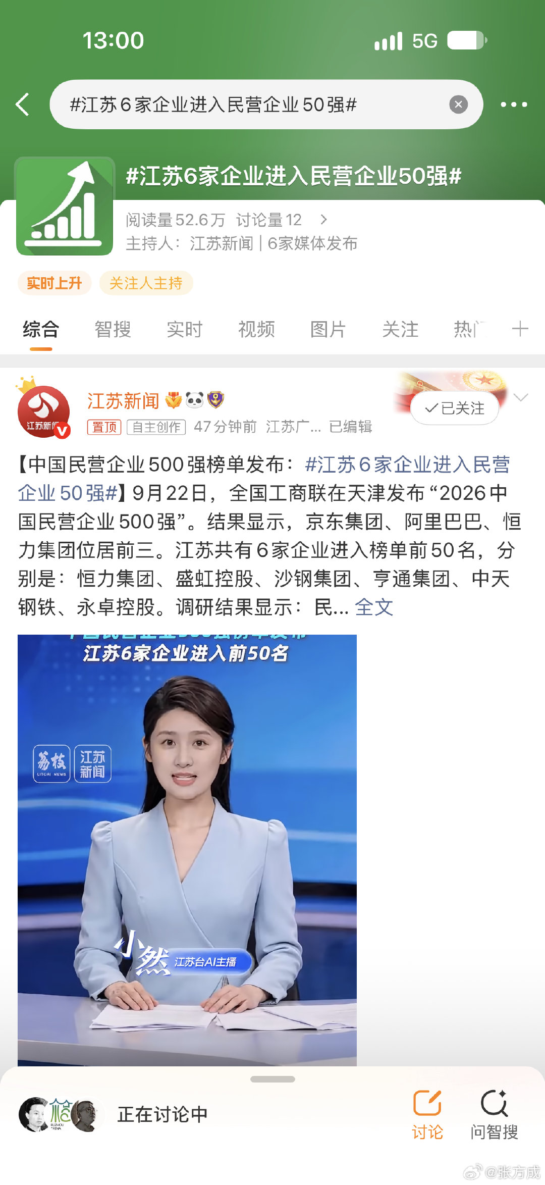 #江苏6家企业进入民营企业50强#你们知道江苏有多少个万亿城市吗？我​