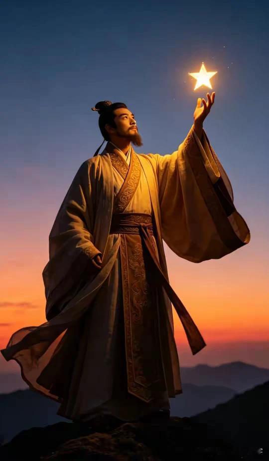 续句诗：手摘天星作夜灯，山河踏遍脊如冰。回头一笑千峰矮，舍我其谁在顶层。
