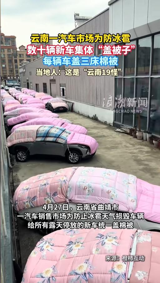 “云南十九怪！”4月27日，云南曲靖，因强对流天气，当地遭遇了冰雹袭击，有的甚至