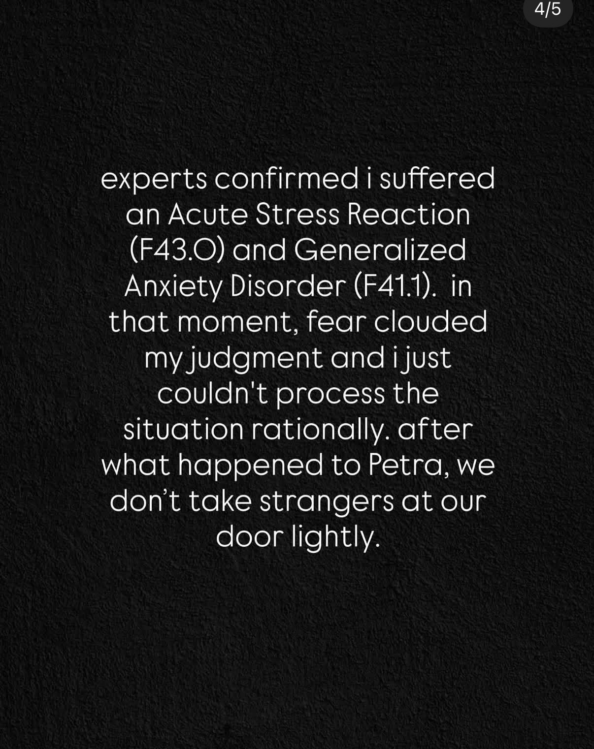 ⚠️万卓索娃发文自曝患有急性应激反应和广泛性焦虑症，文中提到兴奋剂检测让她达到崩