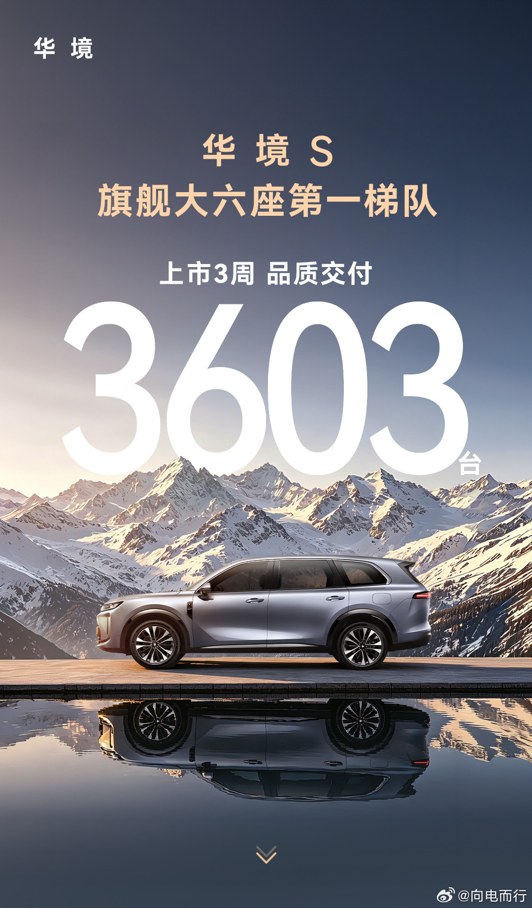 华境S上市3周交付3603台，很牛了