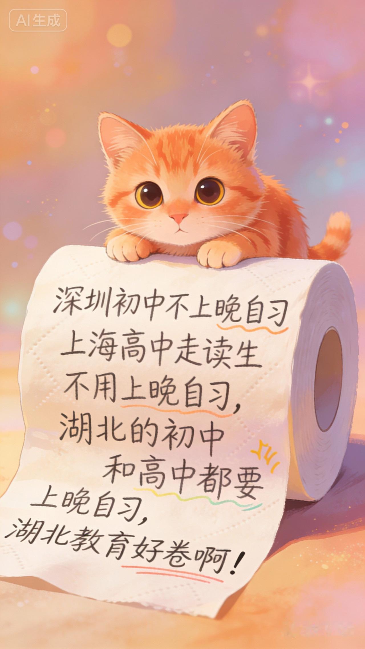 我女儿说：上初中才知道，小学是不用上晚自习的，因为她小学读的乡镇小学，里面有寄