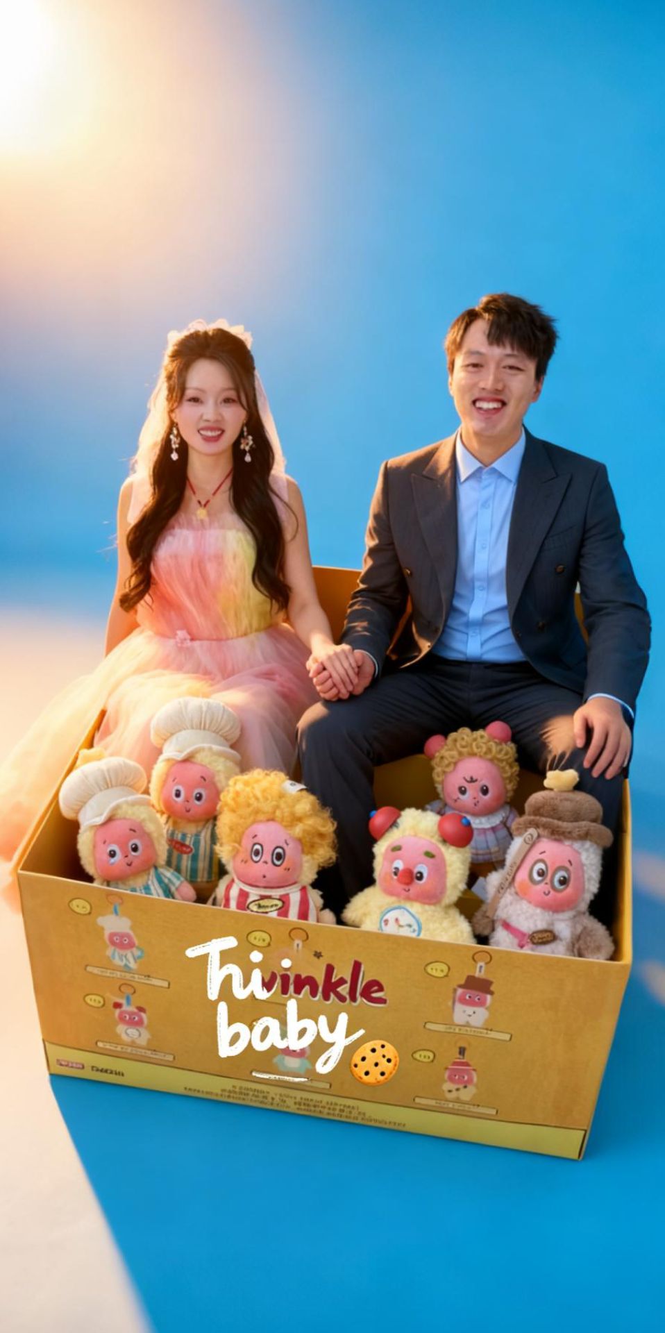 温馨童趣风格夫妻恩爱画面太美男才女貌别眨眼一起和星星人...