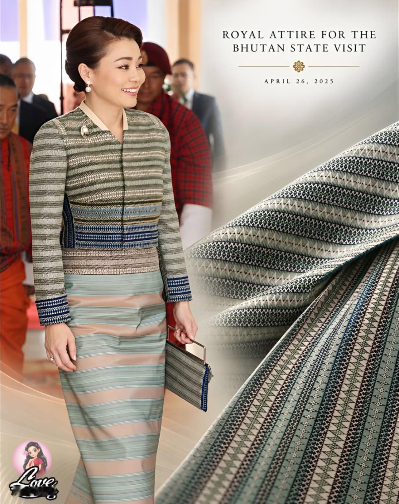 苏提达的刺绣礼服绝美，泰式审美带到国际泰国国王和王后苏提达，2025年4月25