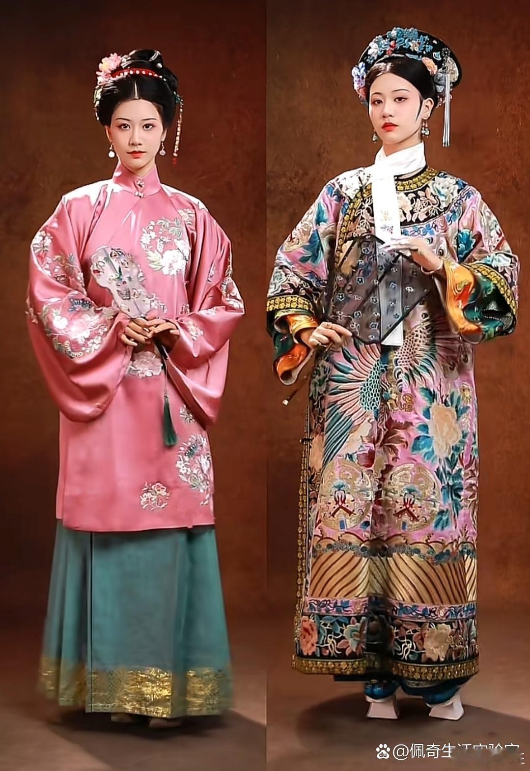 同一个人左边是大明装扮右边是大清装扮你们觉得哪个更好看？