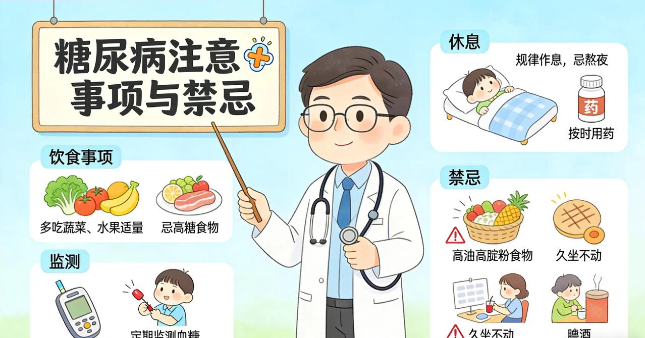 糖尿病真实注意事项+禁忌糖尿病控糖靠日常，做好细节稳血糖，这些注意事项和禁