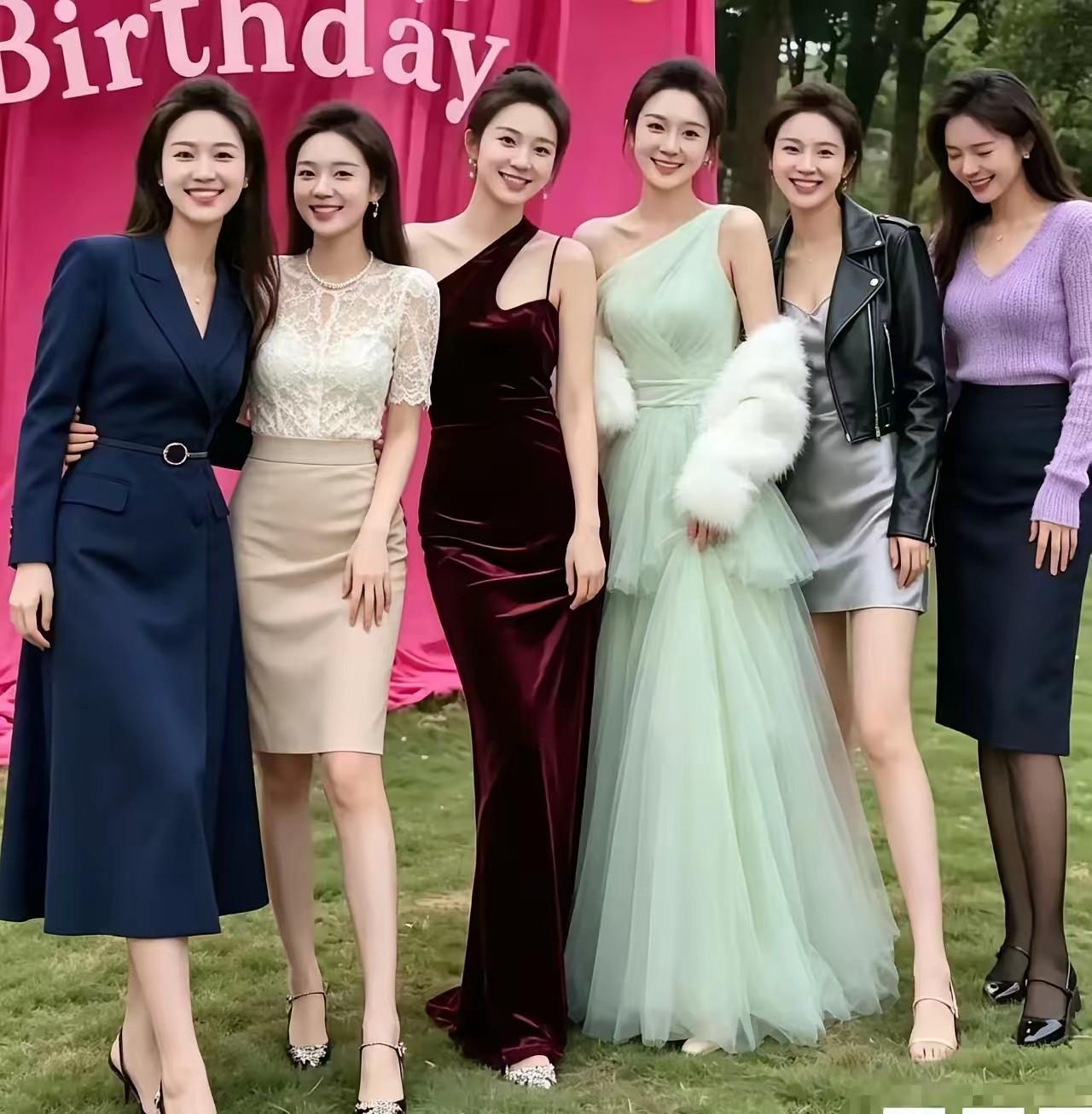 6位美女合影，哪一位是你心仪的美女。