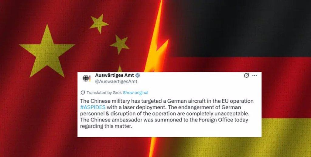 针对德国抗议中国军舰雷射瞄准德国军机，台湾国际战略学会研究员、军事专家谭传毅今日