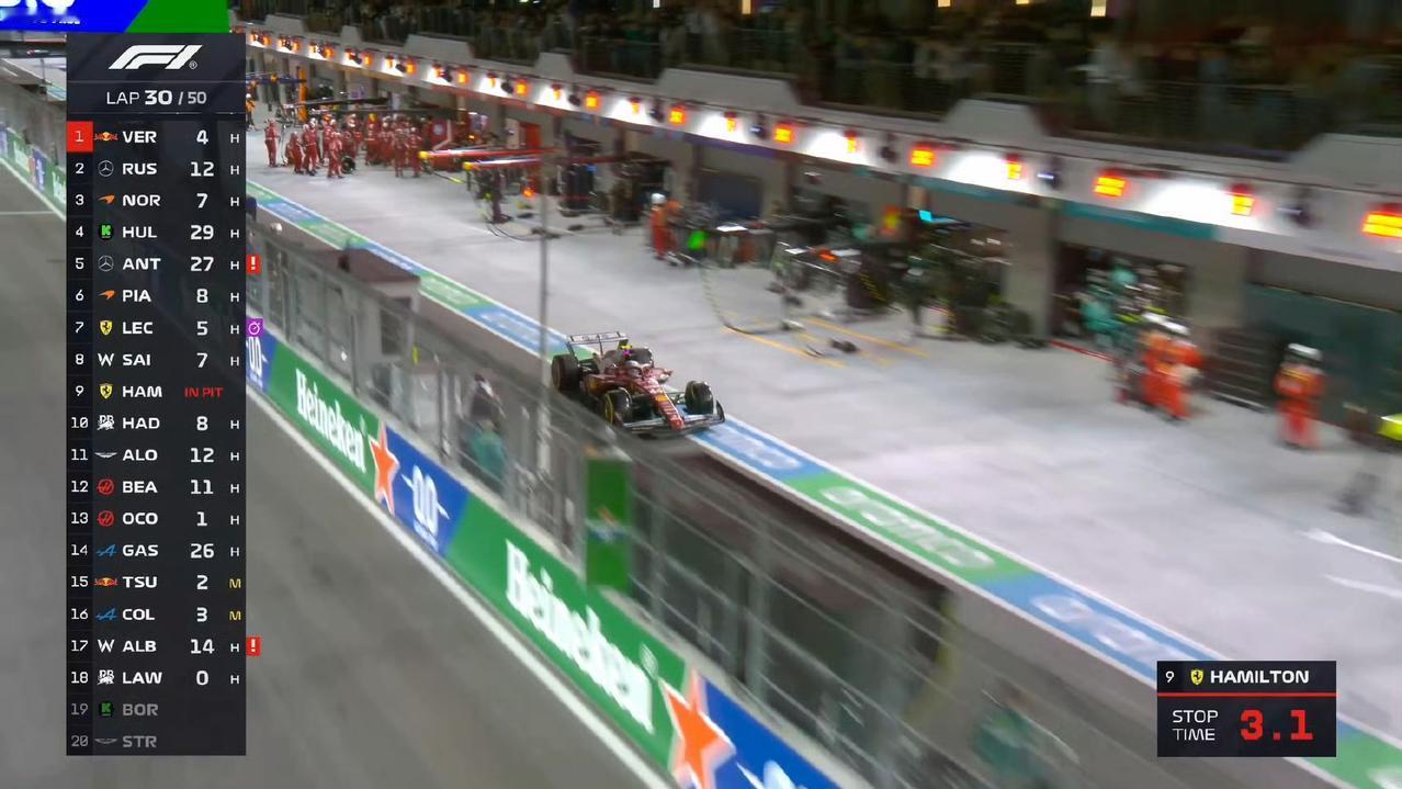 2025F1拉斯维加斯大奖赛Lap30/50，维斯塔潘继续扩大领先优势。按照目前