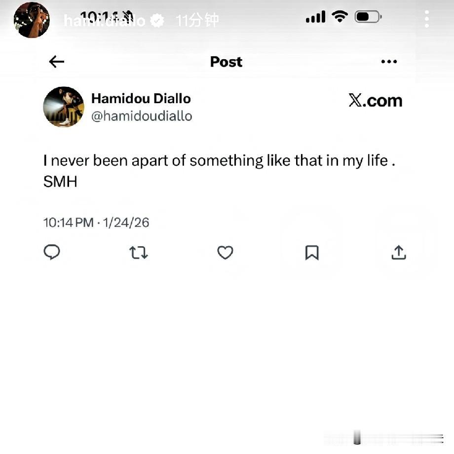 山西超级外援迪亚洛输球夜发文：我这辈子从未经历过这样的事情！他所说的是出场14分