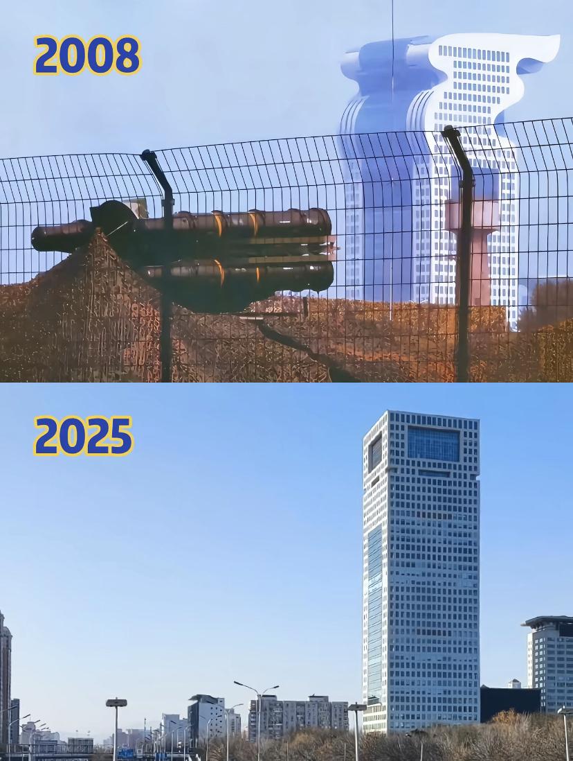 2008年在鸟巢附近的红旗七与盘古大观！后来这座楼经过了修改，改变了那个特别的造