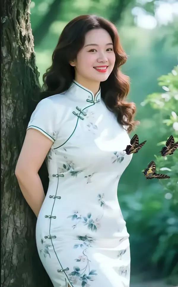 旗袍淡雅笑声融，蝴蝶飞舞幸福浓。身姿雅韵谁不爱？……请友续句【贤妻陪你两