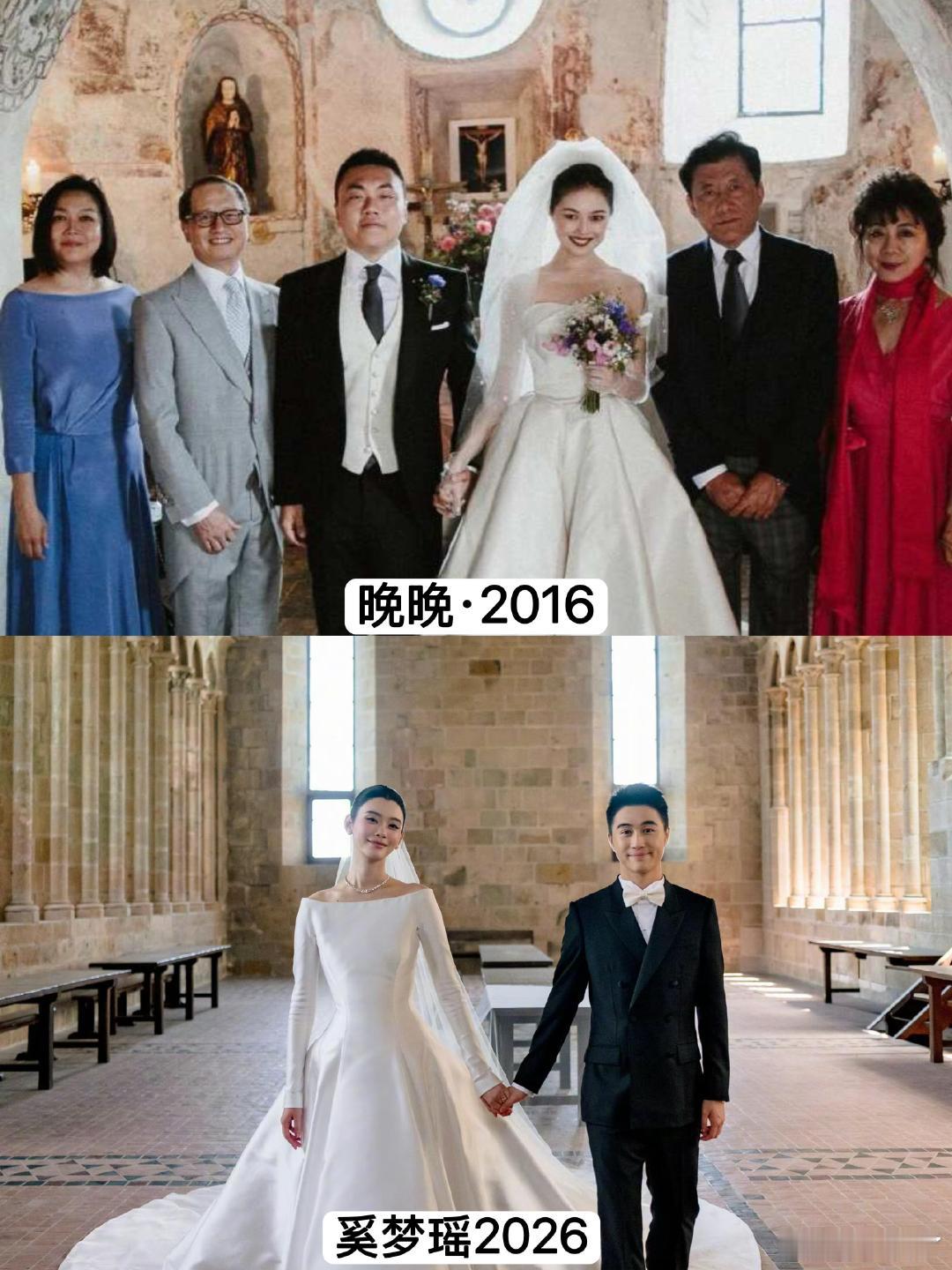晚晚婚礼vs奚梦瑶婚礼没想到时隔十年的古堡婚礼差距这么大，晚晚还有骑马外景，奚梦