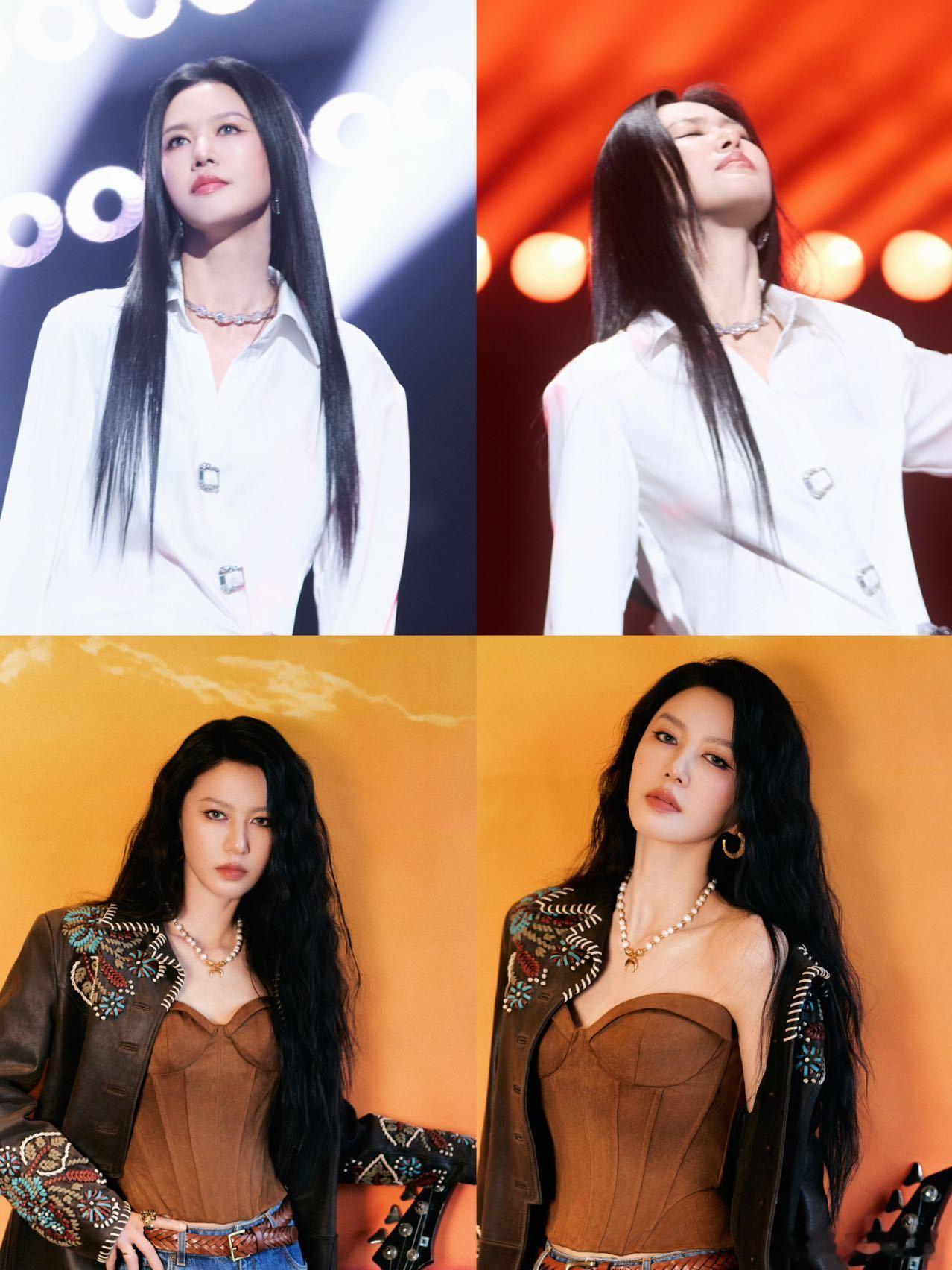 谭维维直发vs谭维维卷发当直发利落垂下时是锋芒毕露的舞台女王，当卷发慵懒荡漾时