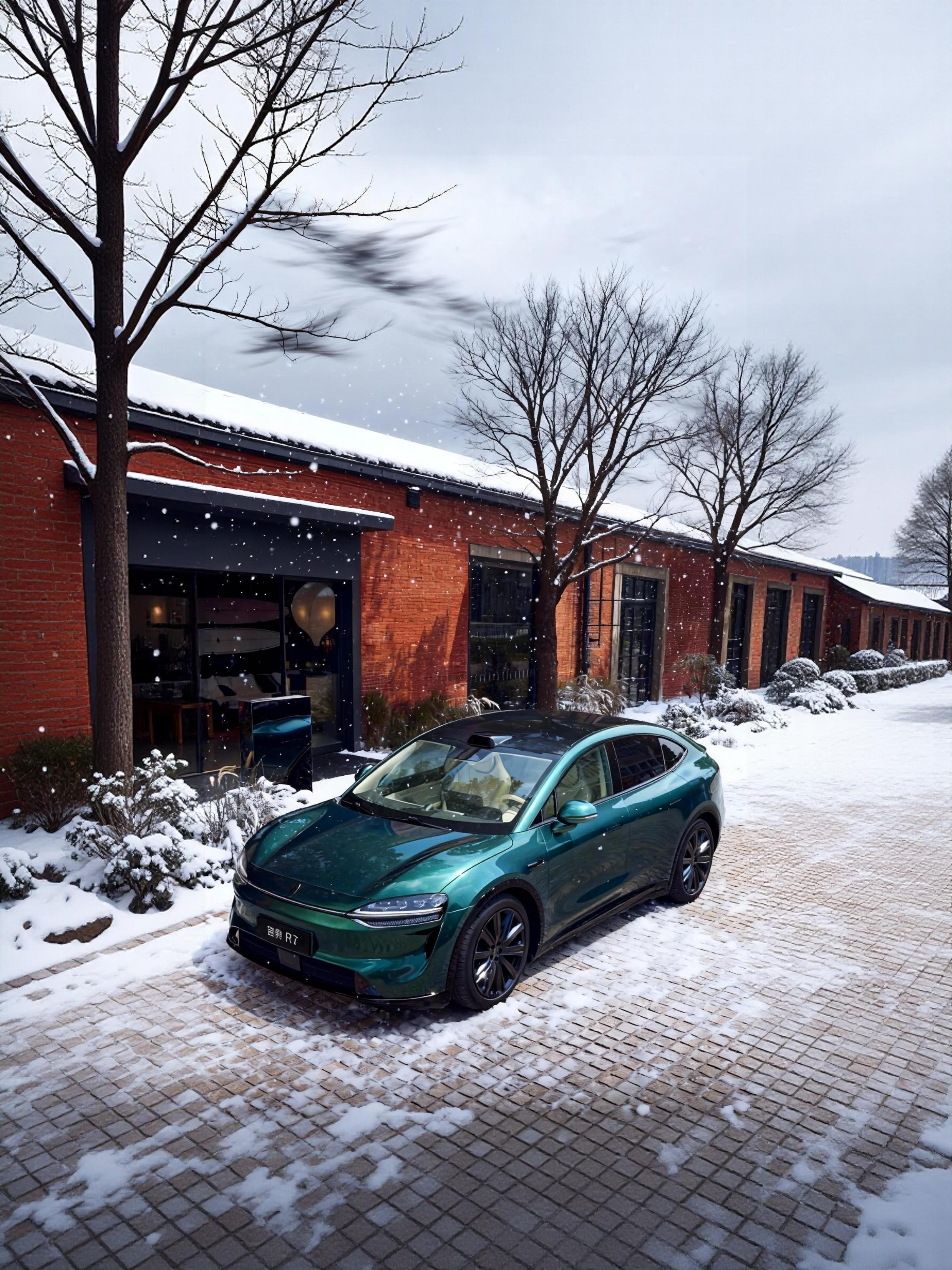 拉普兰的长夜藏着浪漫密码，流动极光映亮智界R7极光绿车身，把旅途染成专属限定色。