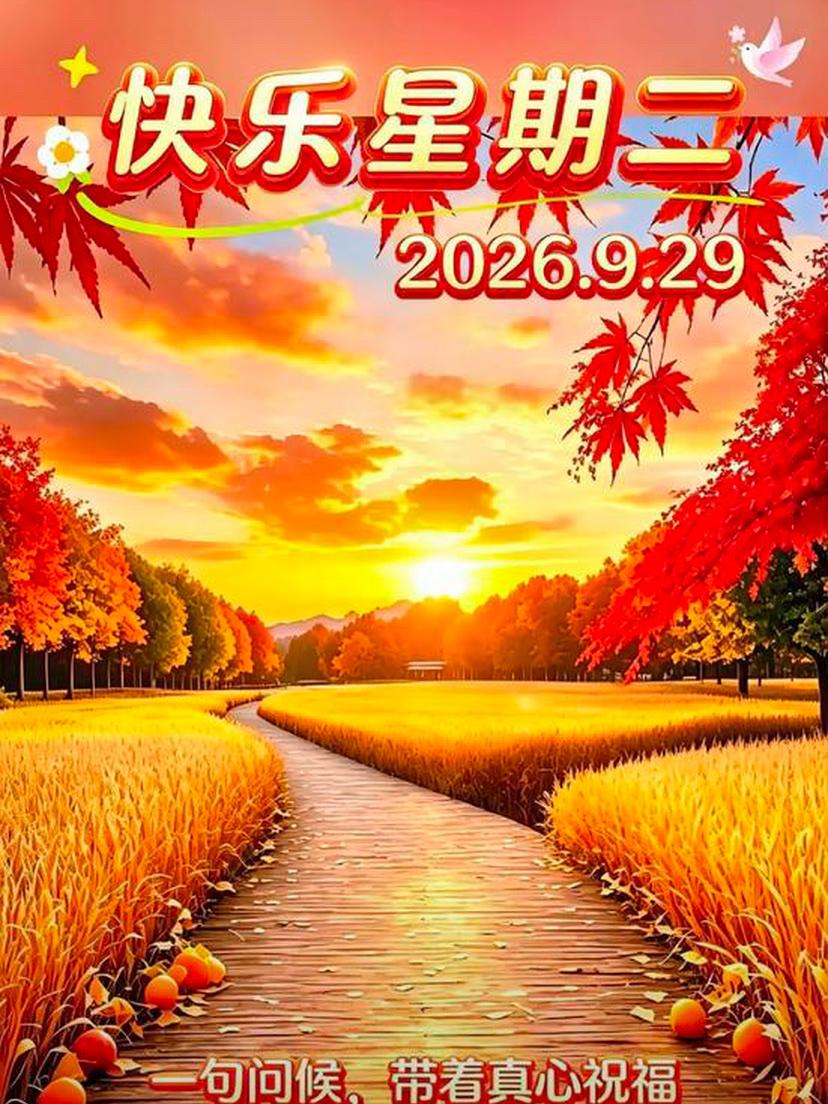 2026./9月29日，周二愉快，秋景嫣然，愿身心舒展似清秋般安然