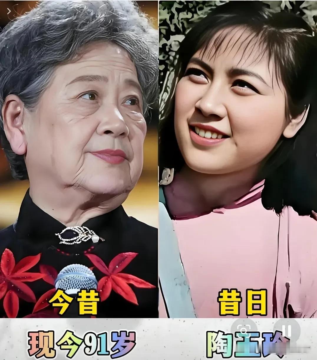 新旧对比照翻出旧时光，一边是少女时期灵动明媚的模样，眉眼鲜活，惊艳了早年影视银幕