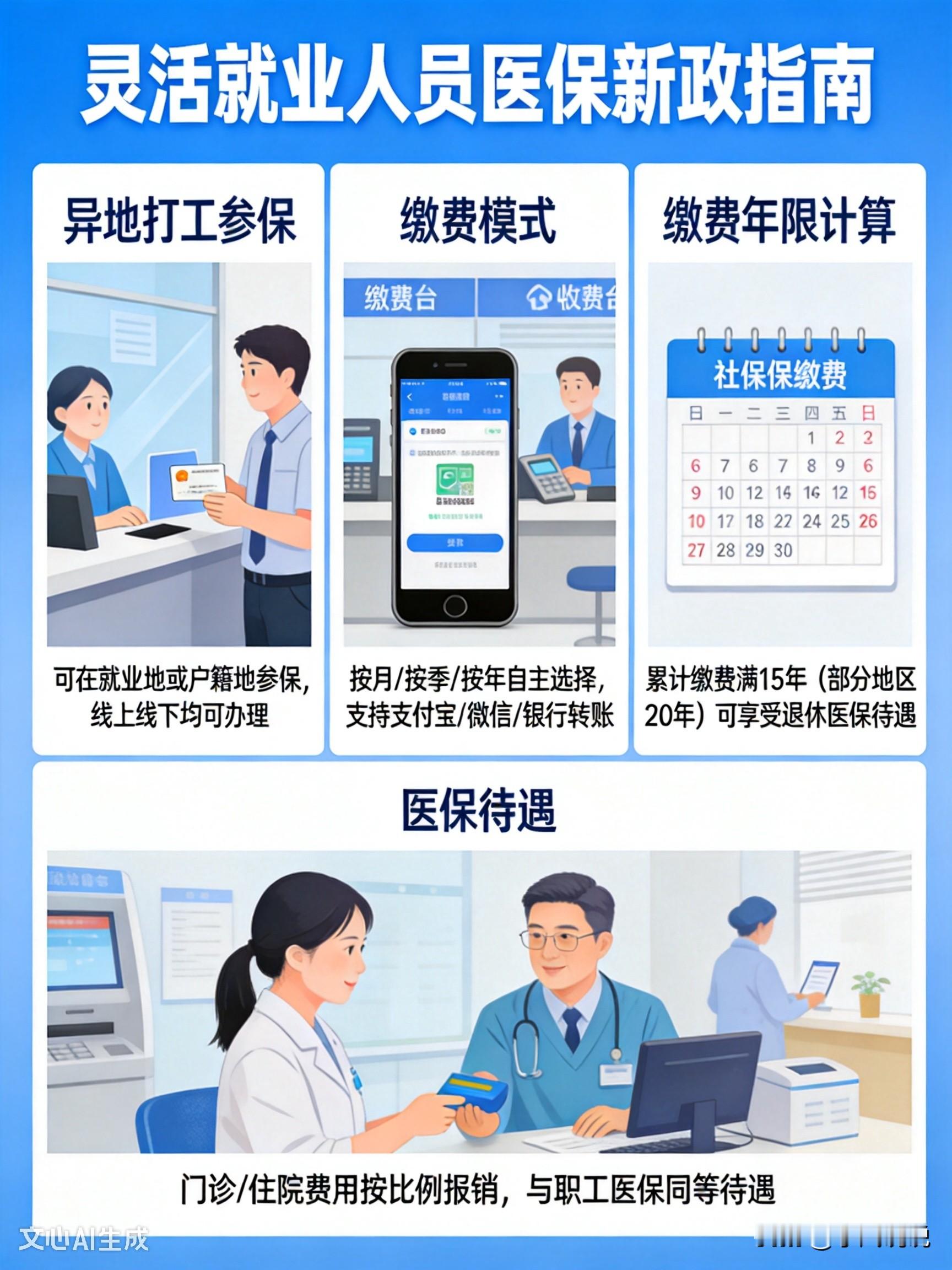 灵活就业人员医保新政来了，打工人要重点留意。不少自由职业、外卖骑手、个体经营者，都十分关心医保参保问