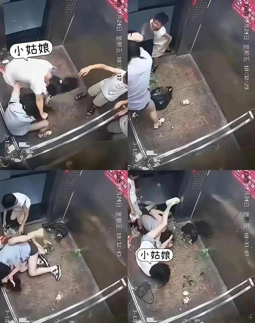 仙桃电梯打人妈妈居然还自己先报警，她从头到尾觉得自己没有错！监控里她打完人、瘫在