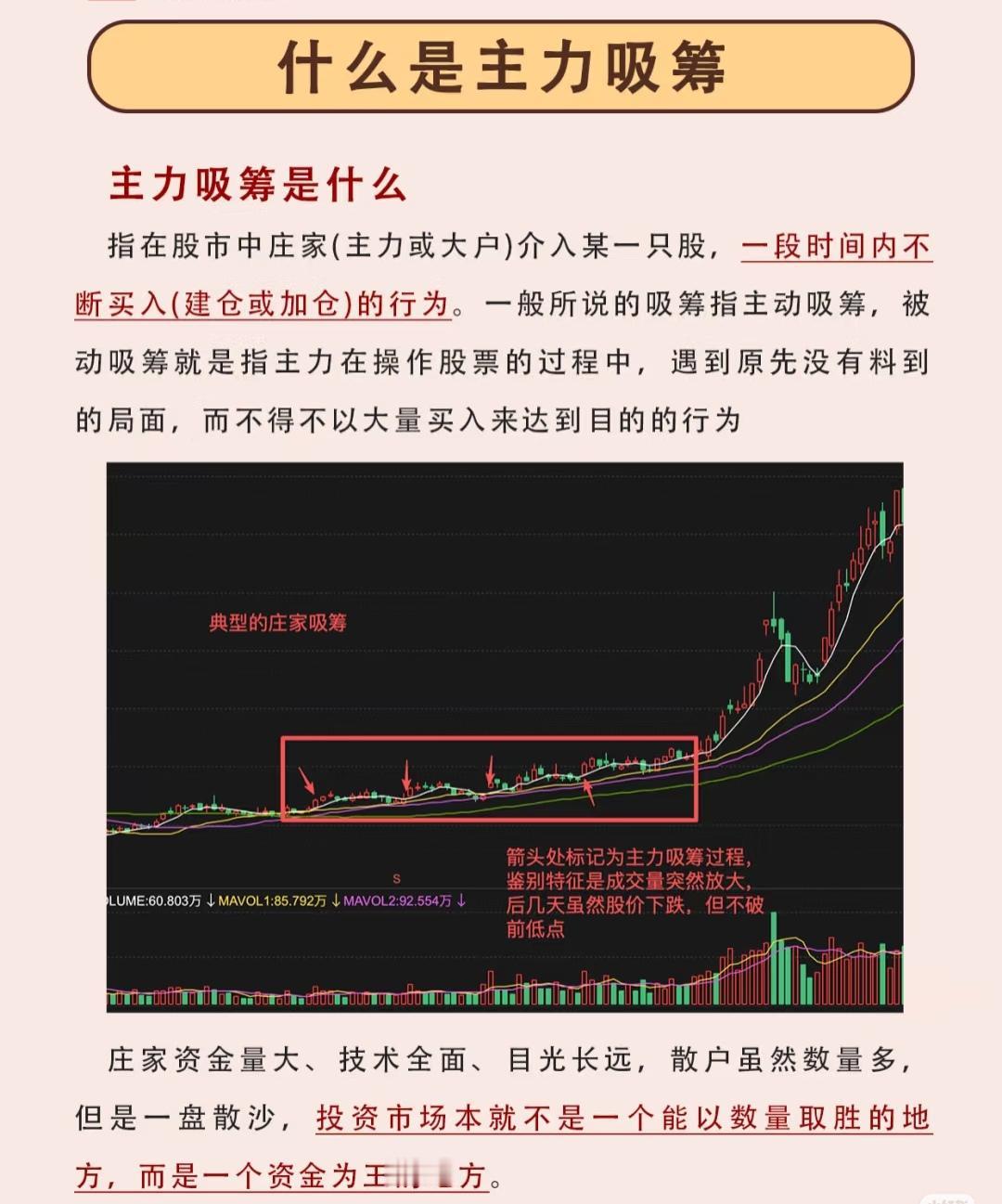 什么是主力吸筹，以及主力（庄家）在股市中如何通过各种方式吸筹建仓。一、什么是