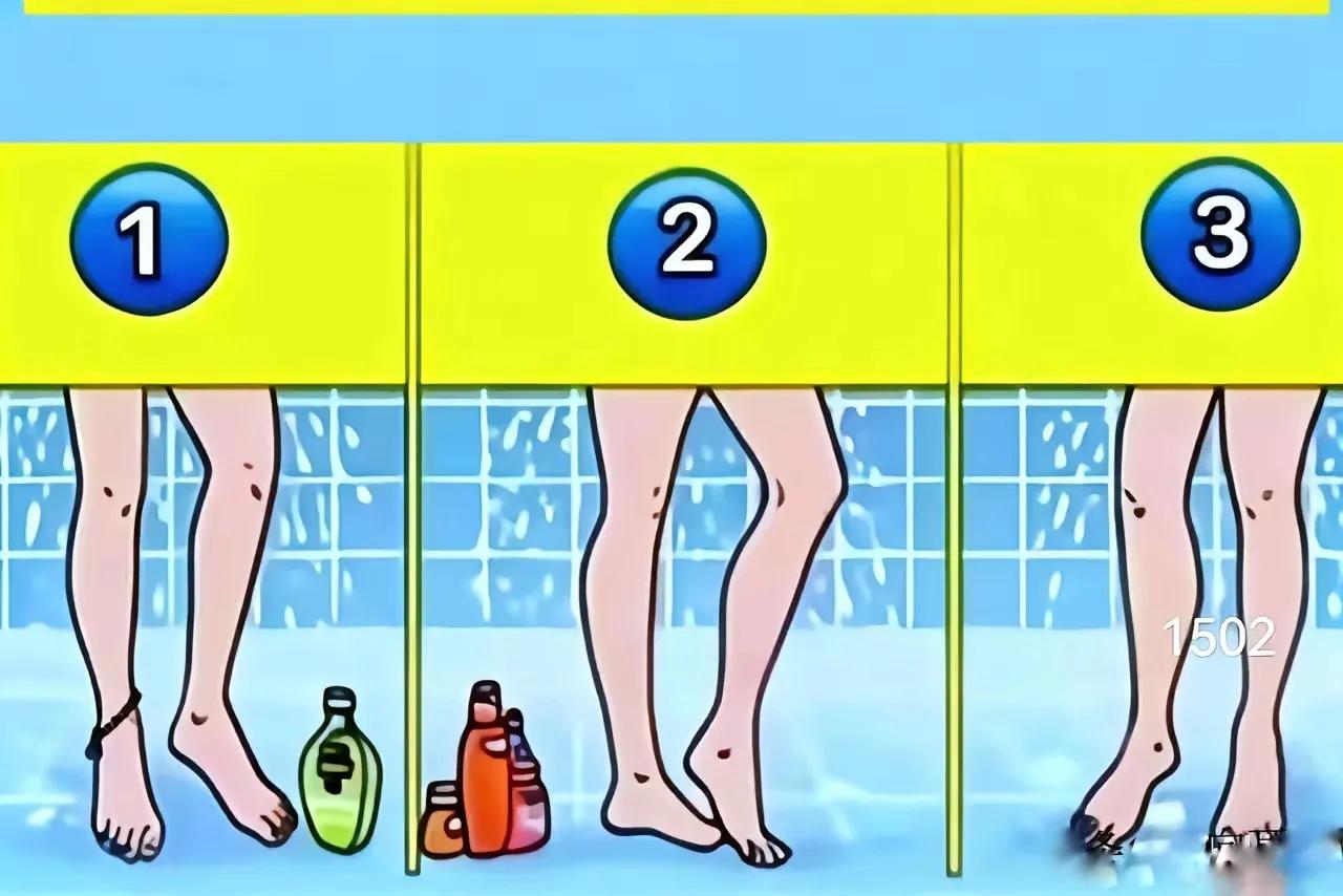 测测你的智商，图中有3个人在沐浴，只有1个是男生。你能判断出哪一个是男生吗？