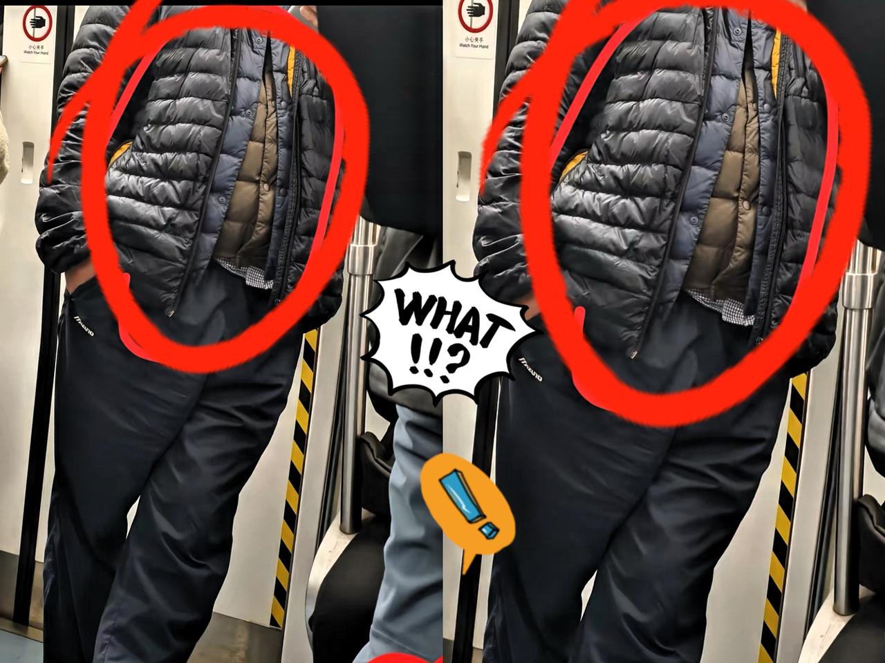 “这位大哥，你是把羽绒服仓库穿身上了吗？”降温天里，地铁上偶遇一男子，薄羽绒服一