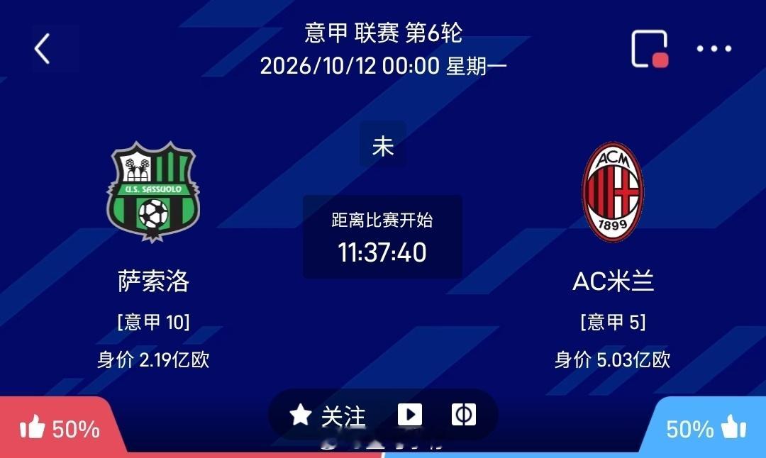萨索洛vsAC米兰1️⃣萨索洛坐镇主场，全队身价2.19亿欧，擅长地面传切配