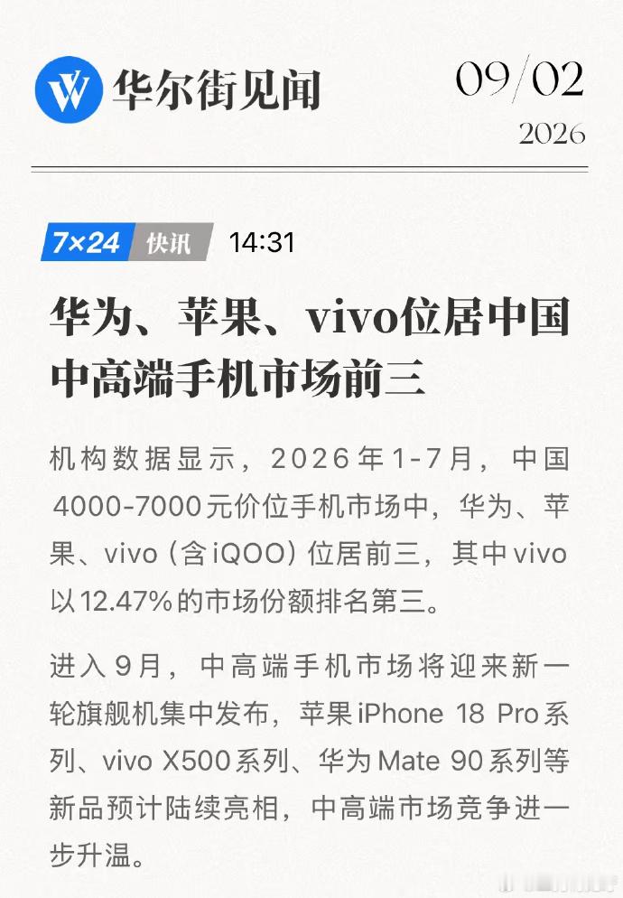 4k‑7k的中高端市场vivo以12.47%的份额稳居第三冲啊蓝厂