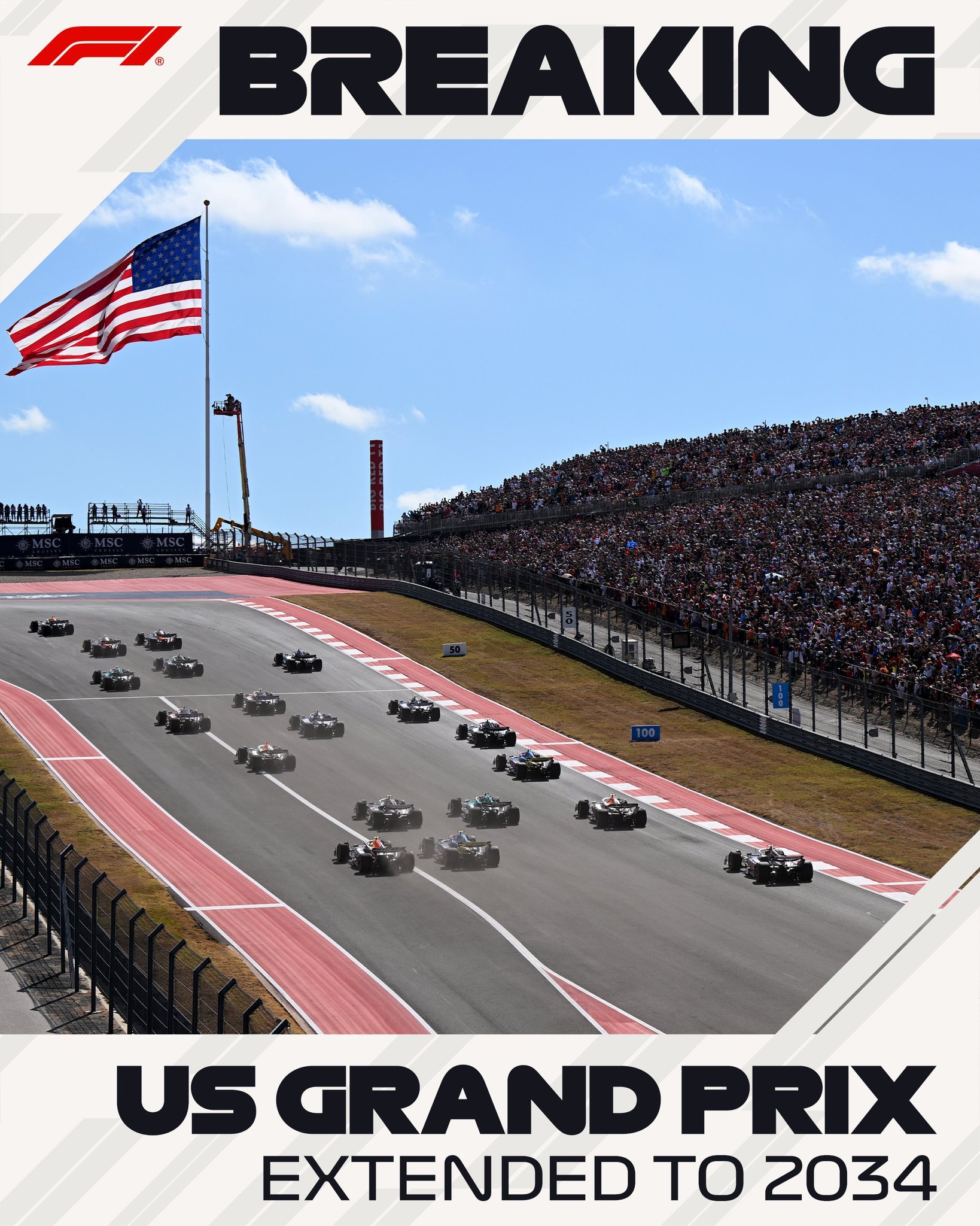 官方：美国大奖赛和F1续约至2034赛季F12025F1美国大奖赛​​​