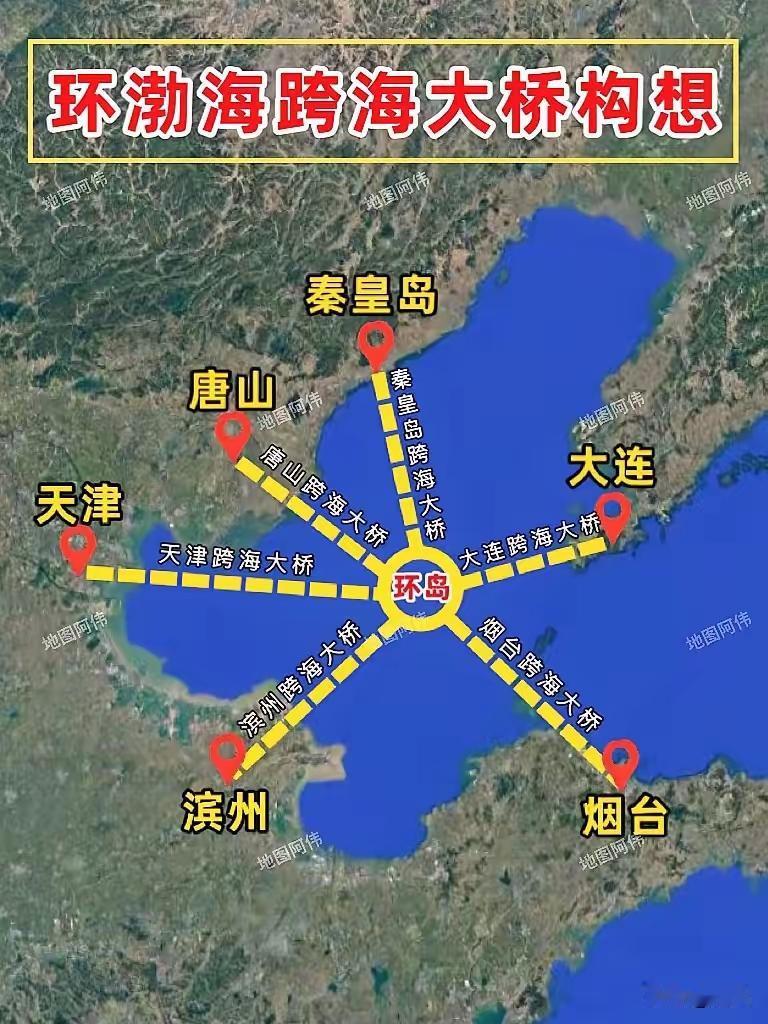 王铎：有人提出了大连在渤海湾的“跨海构想”，还配了一张示意图。我作为青岛市的城