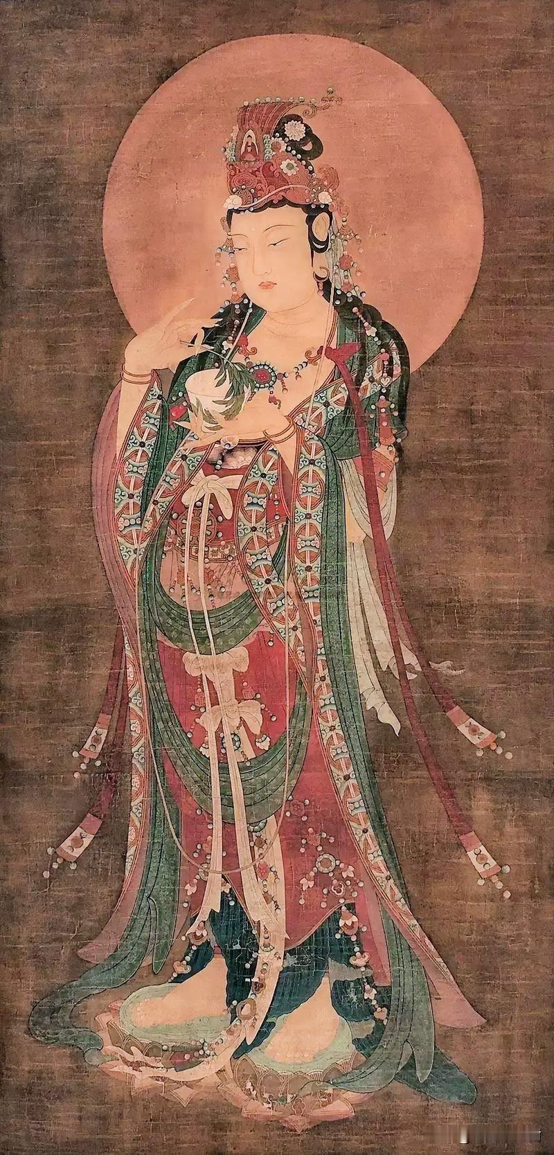 穿越六百年的慈悲，都在这一笔里。这是明代的杨柳观音，也是中国人刻在骨子里的温柔
