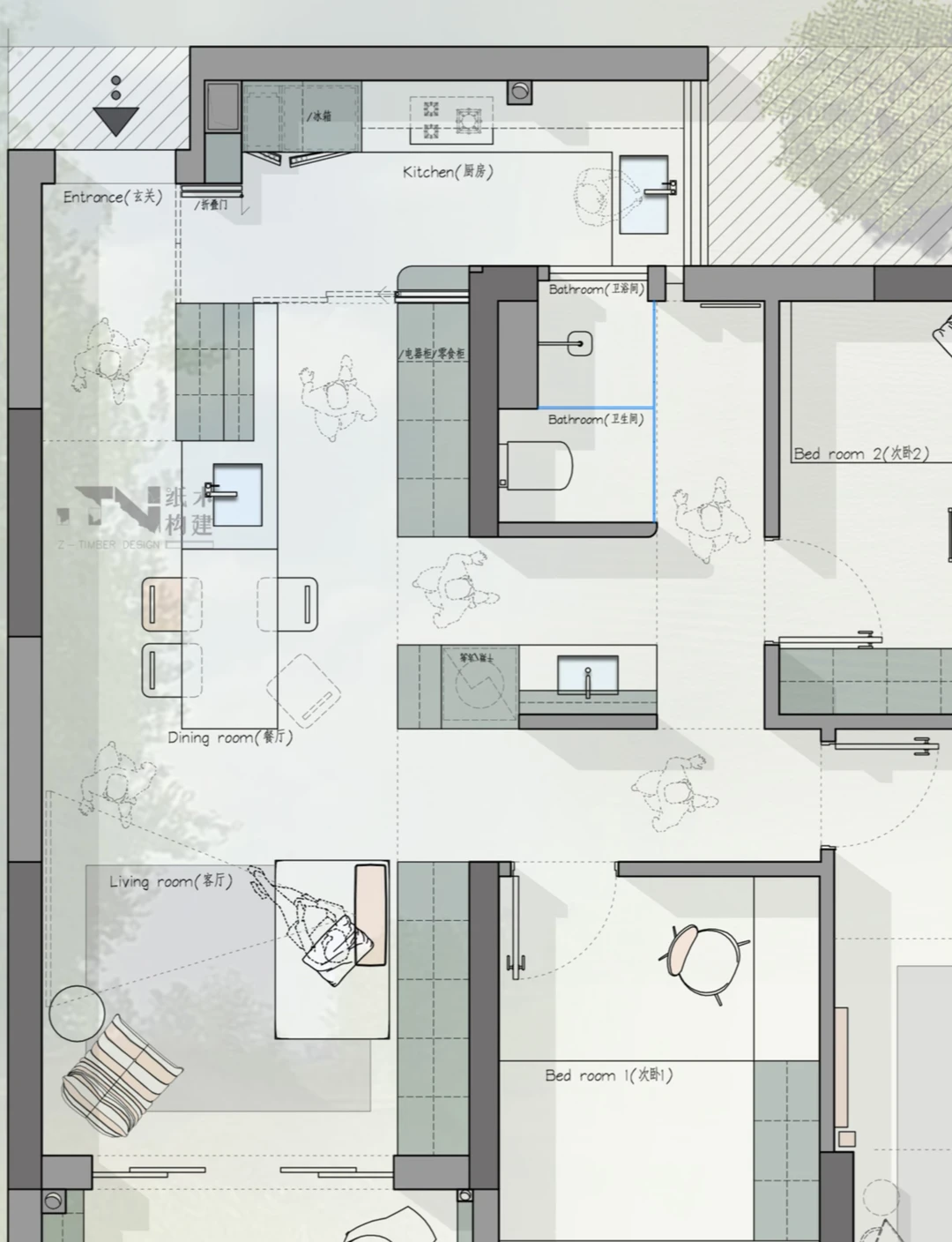 99㎡经典户型改造｜少个卫生间多个衣帽间