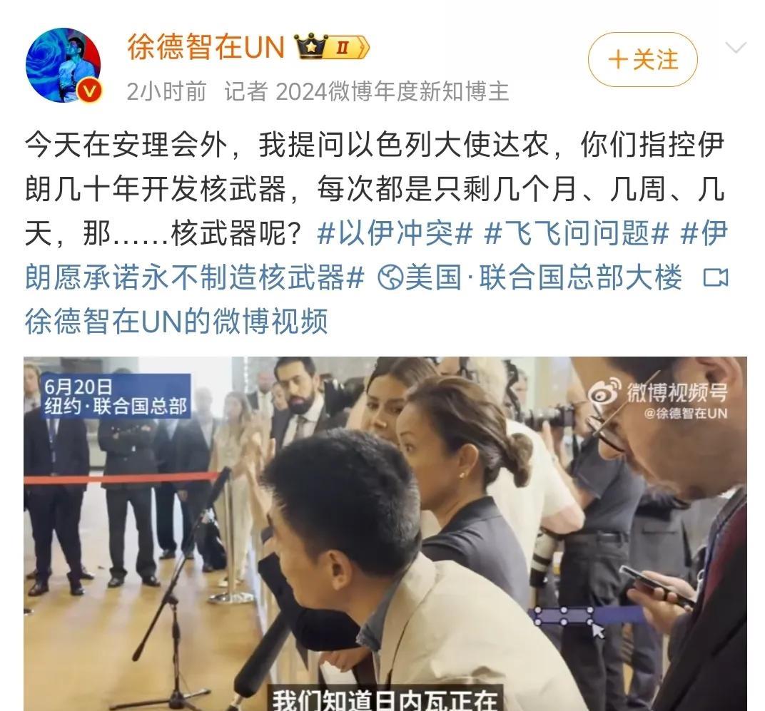 徐德智又出手了，这一次他出手的对象是以色列常驻联合国大使达农。徐德智向达农提问