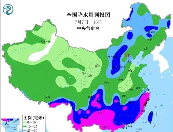 【中期天气预测】根据最新的数值预报，预计未来10天北方降水逐渐减少江南华南降水