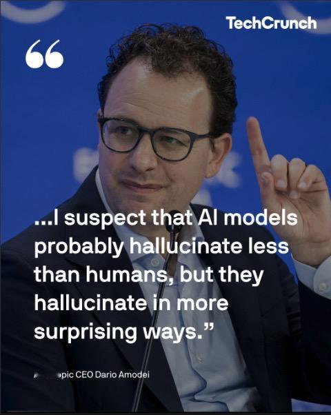 Anthropic的首席执行官声称人工智能产生的幻觉比人类少。大胆的声明。