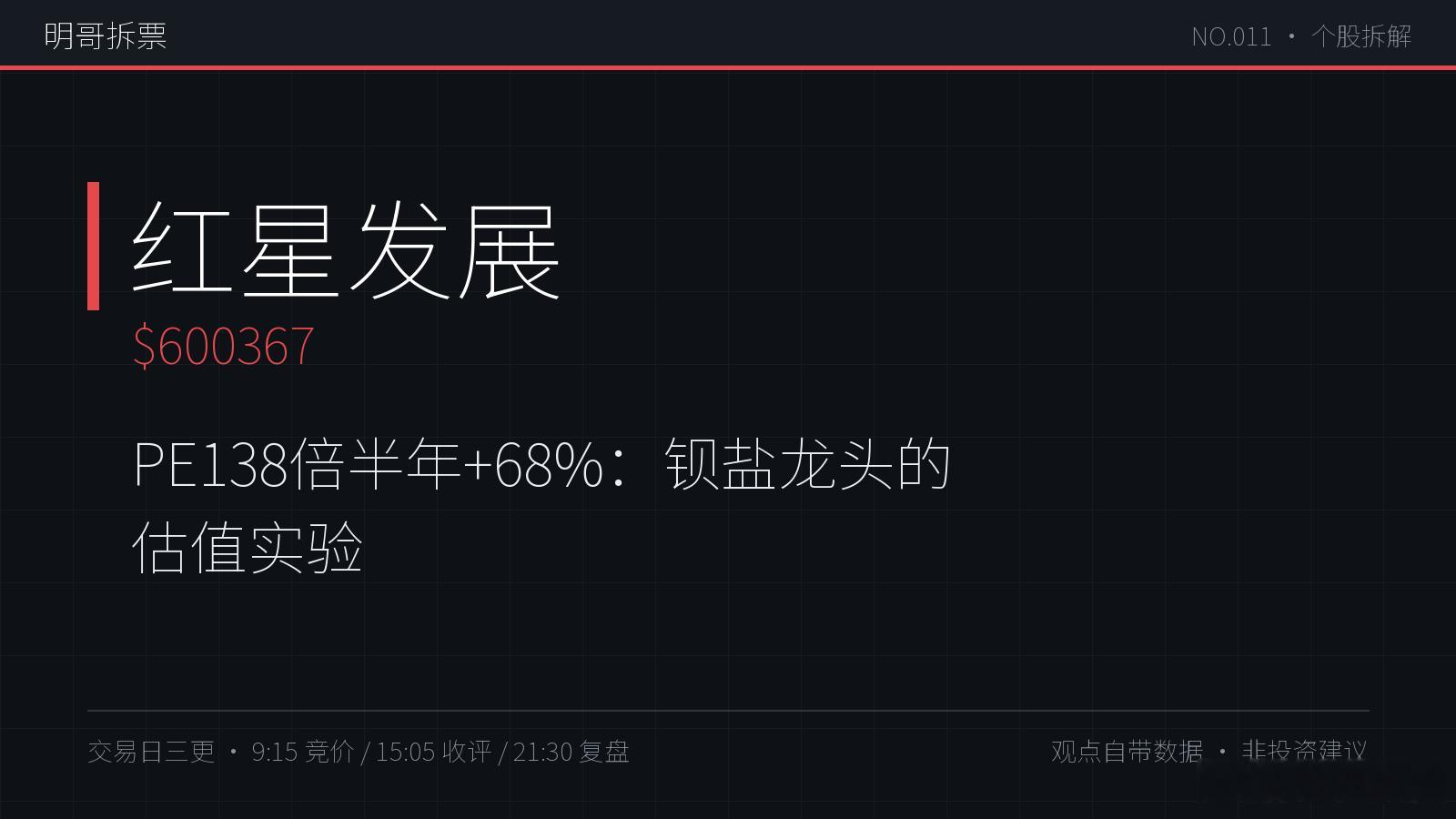 【明哥拆票NO.011】红星发展600367：碳酸钡全球第一，半年股价+68%