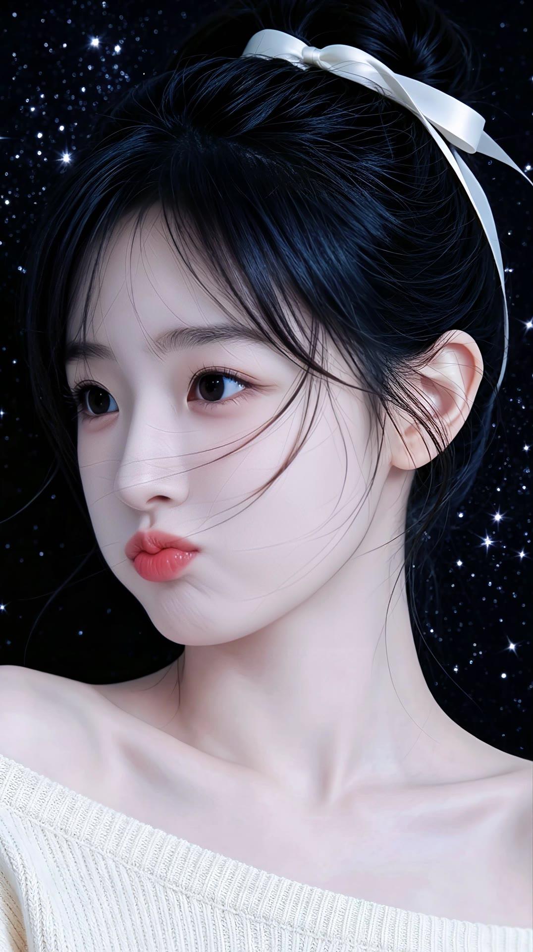 星空下的少女，梦幻而温柔。