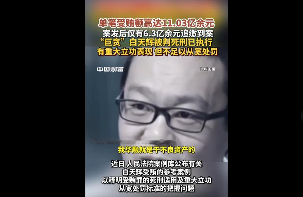 近日，人民法院案例库公布中国华融国际原总经理白天辉受贿案典型案例。白天辉名校出