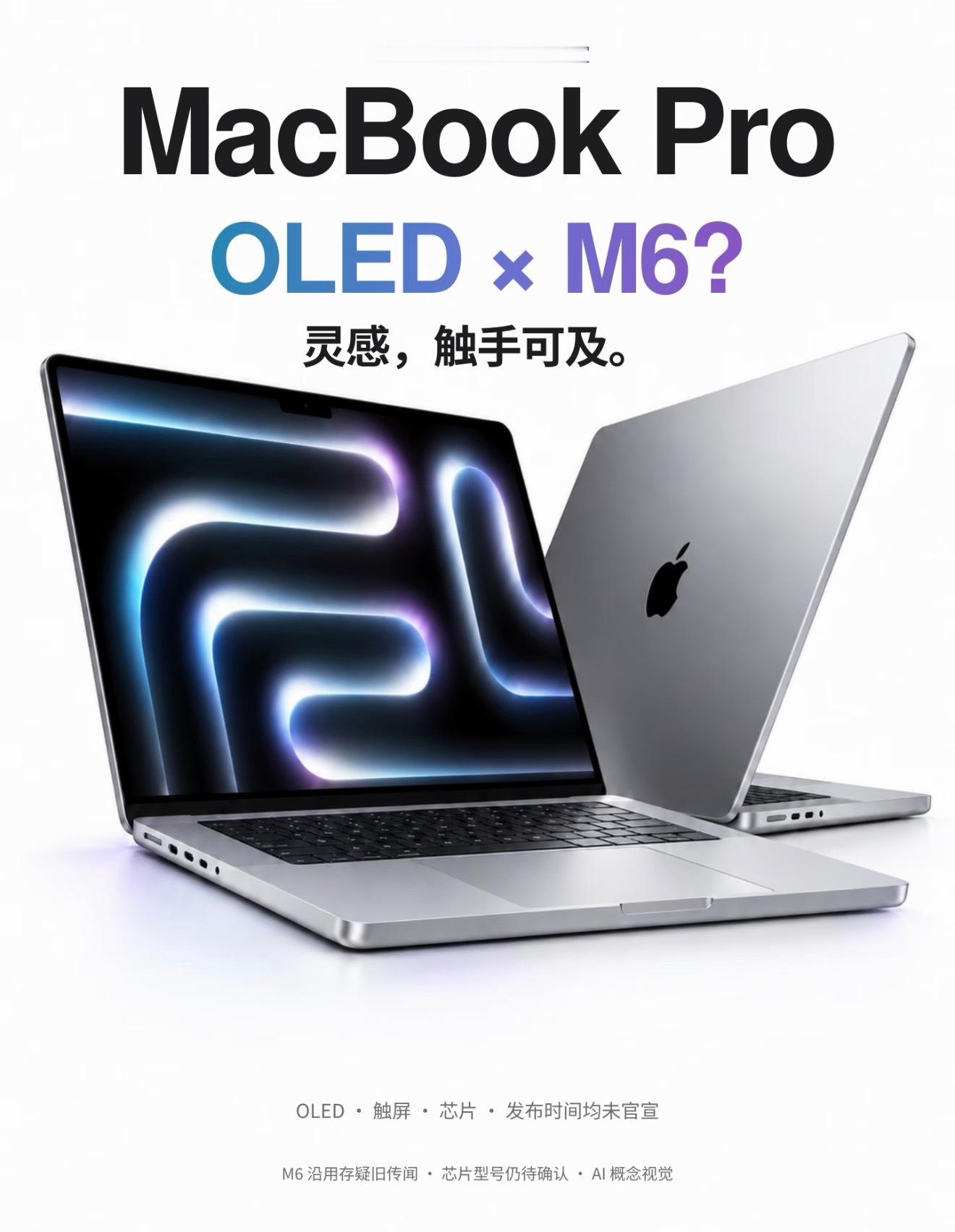 MacBookPro新爆料：OLED屏幕搭配M6芯片，打造全新AI工作站！传闻