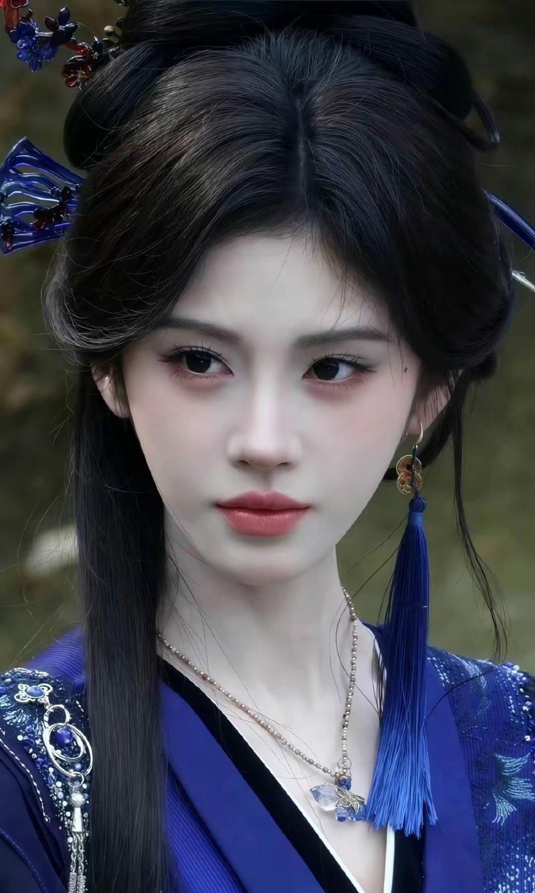 她妆化太浓了，现在看着有点男相。