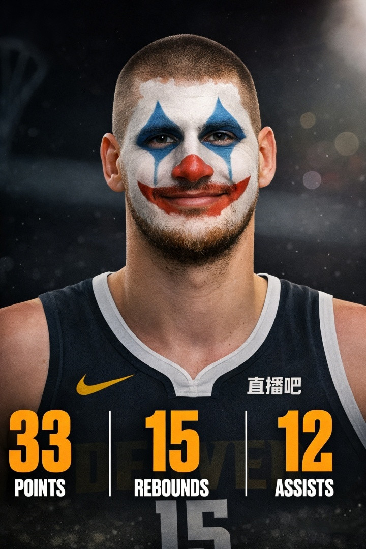 约基奇最近4天3场比赛，全部砍下大三双数据，合计狂揽79分53板48助！三场比赛